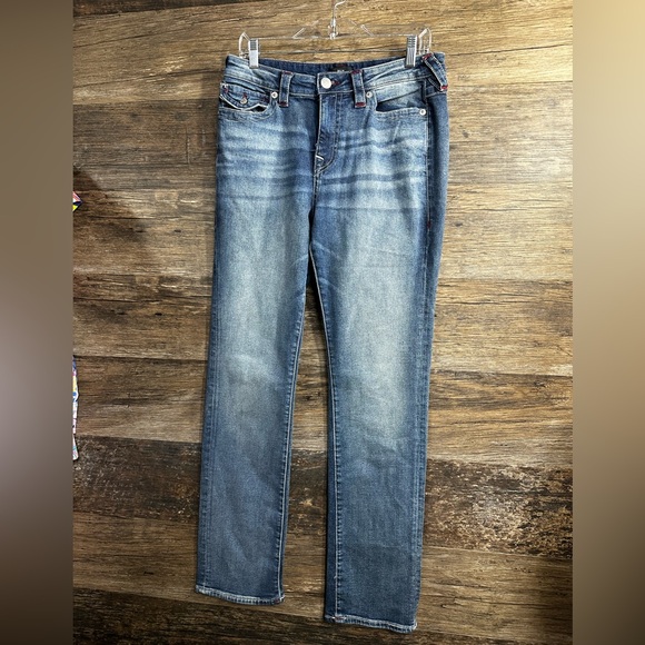 True Religion Women's Billie Mid Rise Straight Leg Jeans - Picture 1 of 10